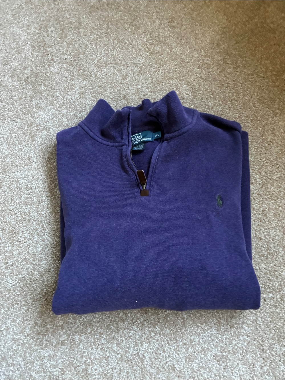 Ralph Lauren Men’s Deep Purple Quarter Zip Sweater